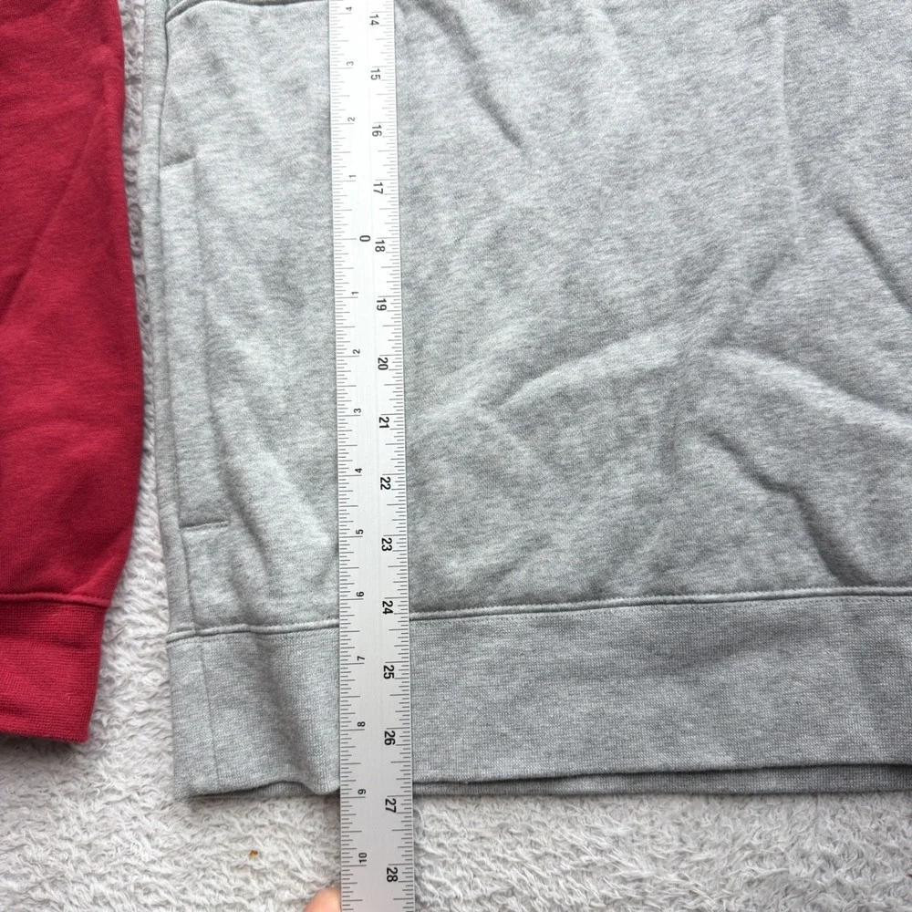 Jordan Oklahoma Sooners Quarter Zip Pullover Grey Crimson Mens Small NCAA Fleece
